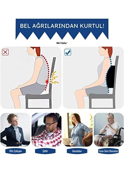 Viscomina Orthopedic Chair Pillow - Back and Lumbar Support, Pu Sponge Cushion