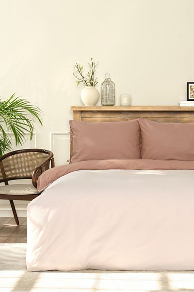Karaca Home Basic Beige-Coffee Double Sided Single Duvet Cover Set