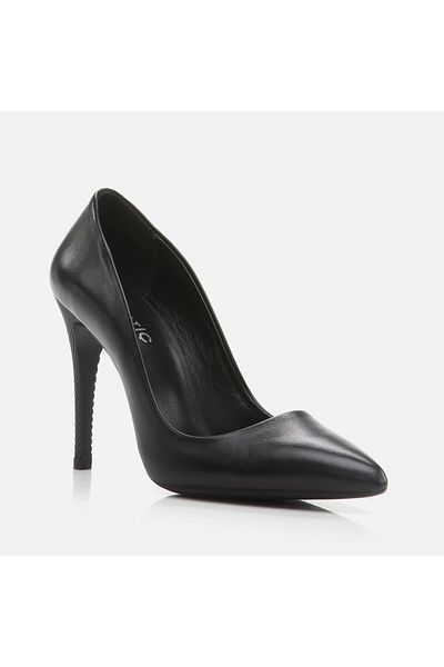 Hotiç Stiletto de damă negru din piele naturală