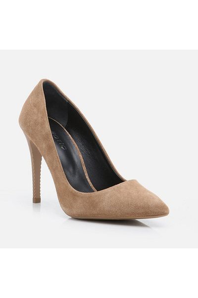 Hotiç Genuine Leather Tobacco Women's Stiletto