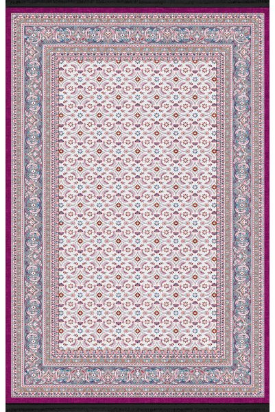 Rugs Modern Halı Mira Pink Themed Cross Traditional Floral Motif Ethnic Patte...