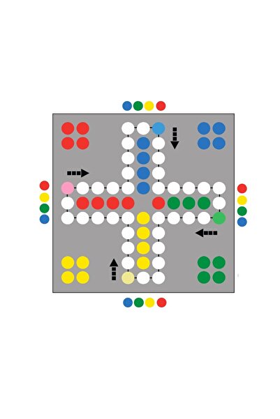 Hdg Manyetik Mıknatıslı Kızma Birader Oyunu Panosu 24cm X24 Cm - Ve Manyetik Oyun Taşları -