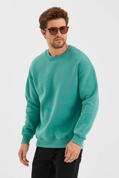 KUN SPORTSWEAR Unisex Oversize Sweat - Crew Neck, 3 Κλωστές Χτενισμένο Βαμβακερό, Φλις