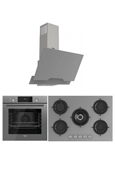 Ferre Flowart Luxury Serisi Gri Ankastre Set (rs038+ Qms63cpr +d065 )