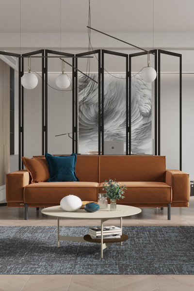 MOBETTO Loft Üçlü Salon&oturma Odası Kanepe - Kiremit