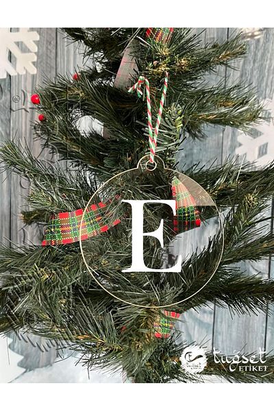 t tuğset etiket Letter White Plexi Christmas Tree Ornament - Rearview Mirror Ornament Plexi Letter-a1