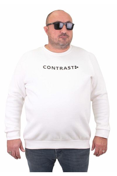MocGrande Ανδρικό μεγάλο μέγεθος Crew Neck Sweat Bless 23205 ECRU