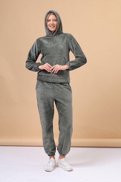 mervemoda Σετ γυναικεία φόρμα ανοιχτό χακί