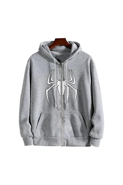 Touz Ζακέτα με κουκούλα Unisex με φερμουάρ με στάμπα Spider