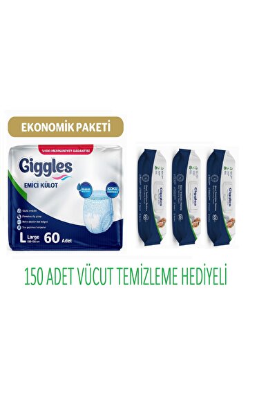 giggles Emici Külot Large 60 Adet Vücut Temizleme Havlu Hediyeli
