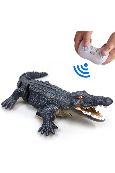 BAMTEBİ Uzaktan Kumandalı Şarjlı Timsahı Suda Yüzen Yeşil Timsah