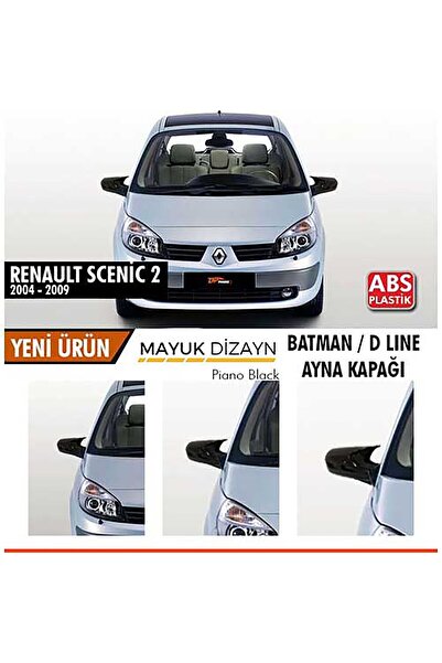 Mayuk Dizayn Renault Scenic 2 Batman Yarasa Ayna Kapağı Piano Black 2004-2009...