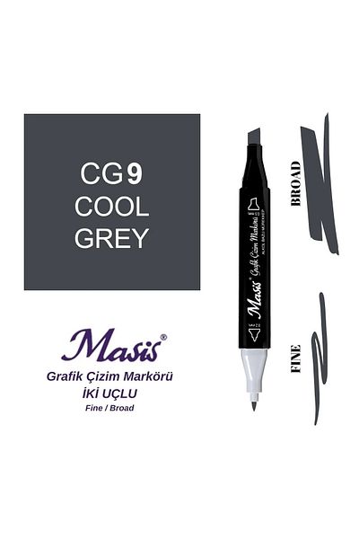 Masis Dual Tip Marker Graphic Drawing Pen Cg9 Cool Grey