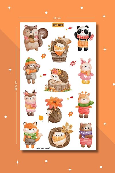 Burak Baskı Tasarım مجموعة ملصقات تحت عنوان الخريف في الغابة - جدول أعمال - م...