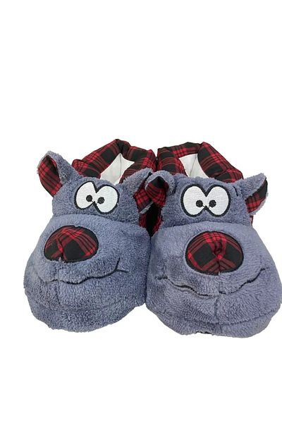ALTUN TİCARET Dark Gray Dog Animal Unisex Slippers