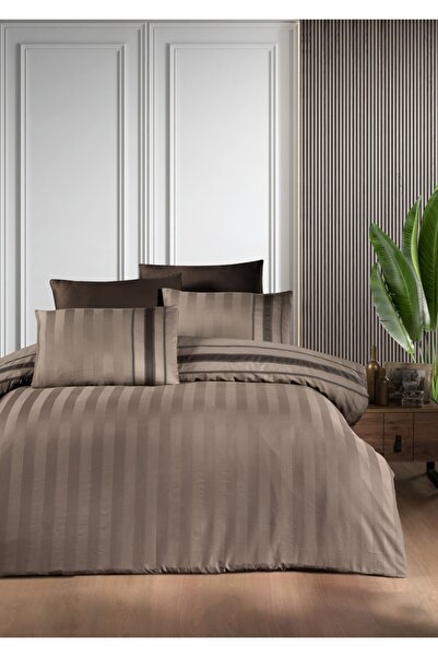 DENİZLİ ÇEYİZ First Choice Deluxe Satin Duvet Cover Set Artwel Mink