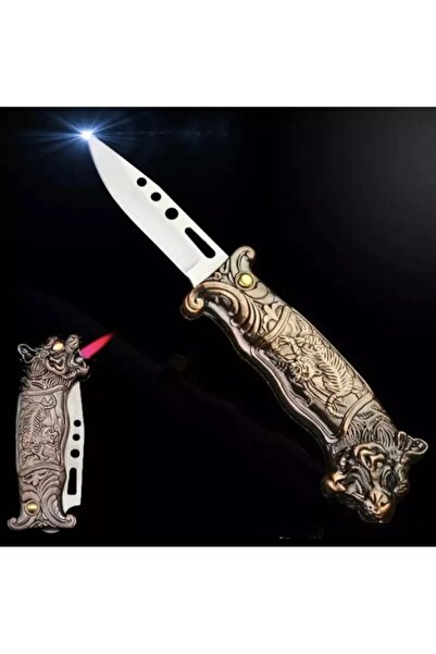 hızıroğulları Kaplan Figürlü Çakı Çakmak Modeli