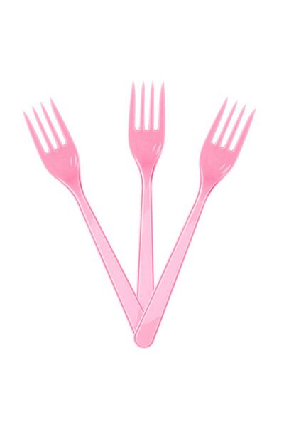 partideyince Pink Plastic Fork - Pack of 25