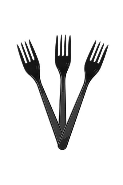 partideyince Black Plastic Fork - Pack of 25