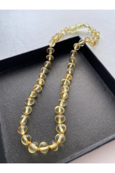 NİSSBEBE Certified Original Adult Drop Amber Necklace 45-47 cm