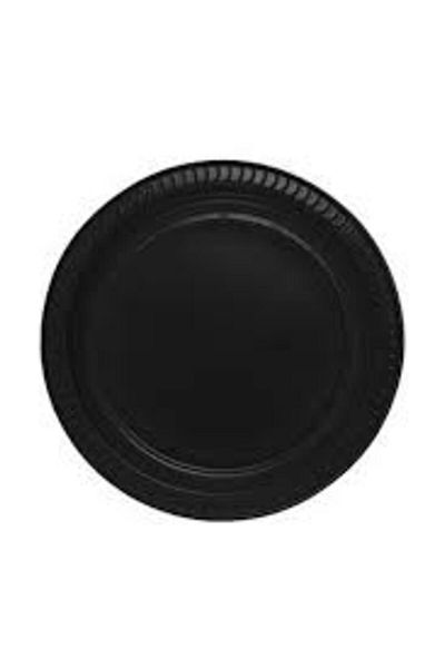 partideyince Plastic Plate 25 Pieces Black (22cm)