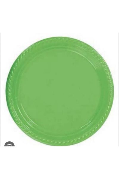 partideyince Plastic Plate 25 Pieces Green (22cm)