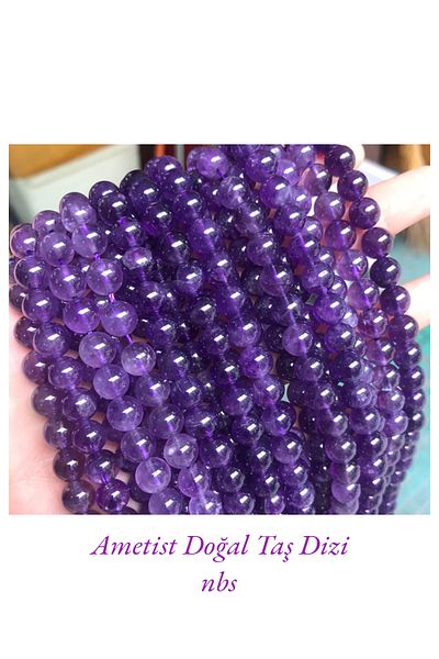 NBS Beautiful Naturel Stones Amethyst Quality Natural Stone String 8 mm AA quality (1 piece String from 43-47)