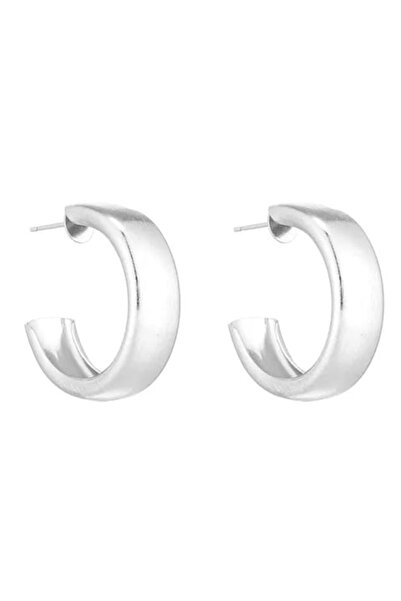 MRK Mango Model Design Oval Large Silver Earrings