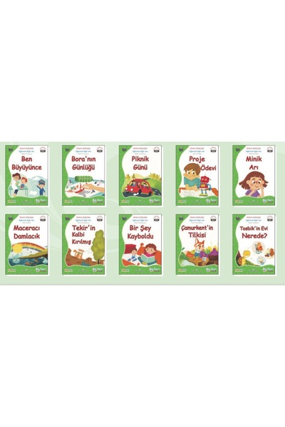 Üçgen Yayıncılık 1.Sınıf Renkli Heceli EĞLENCELİ ÖYKÜLER Serisi - 10 Kitap +D...
