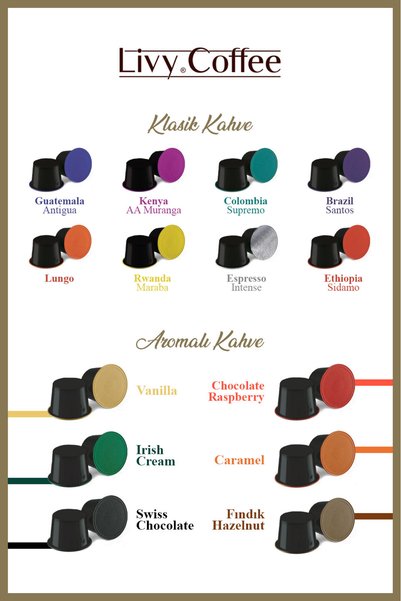 Livy Coffee Aluminum Nespresso ®   Compatible Capsule Coffee Colombia Supremo 60 Capsules