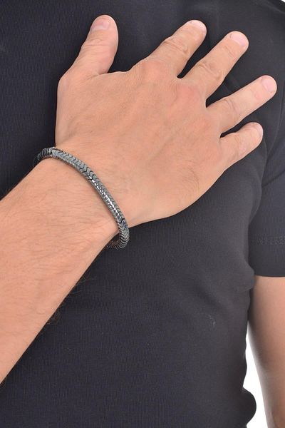 LABALABA MEN'S DIAGONAL AGATE NATURAL STONE BRACELET