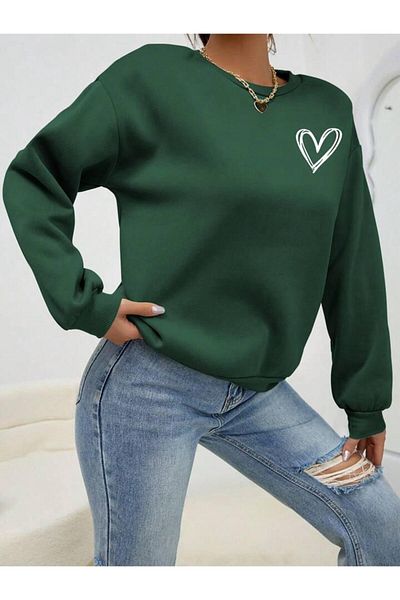 BENROMA Oversize Heart Printed Sweat