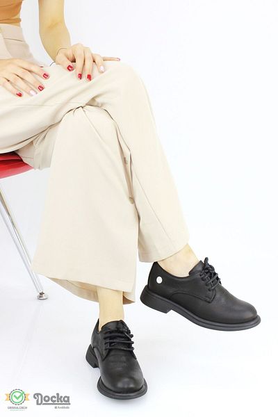 Mammamia Pantofi oxford casual de damă din piele naturală