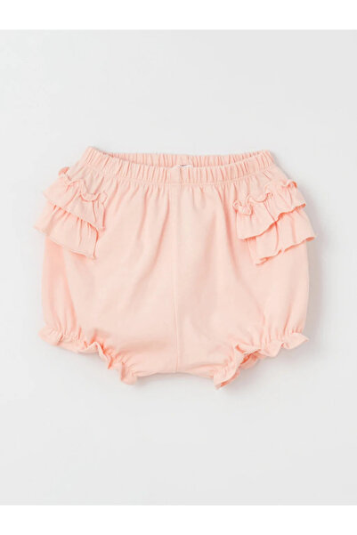 LC Waikiki LCW baby Crew Neck Short Sleeve Printed Baby Girl Snap Body and Shorts 2-Piece Set