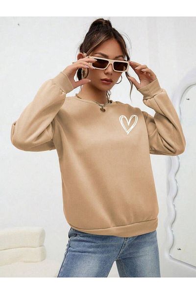 BENROMA Oversize Heart Printed Sweat