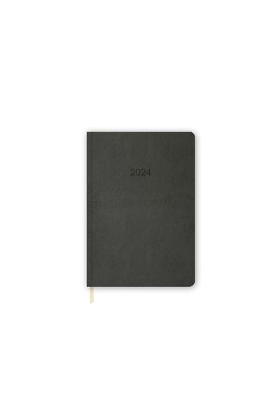 KESKİN COLOR 2024 Γκρι Thermo Leather Agenda - 14*20 Παλιά Ατζέντα