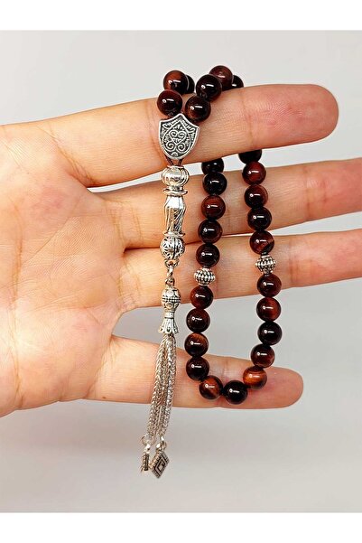 Yasamtohumu مسبحة صلاة من حجر عين الصقر مقاس 6 مم