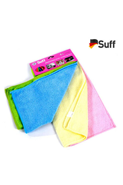 Suff 4'lü Fırsat Mikrofiber Genel Temizlik Bezi (Gül) 32x32 cm