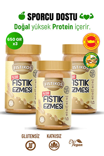 3 Lü %100 Şekersiz Yer Fstığı Ezmesi