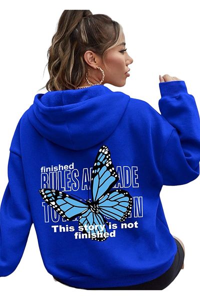 BENROMA Φούτερ με κουκούλα UNISEX με στάμπα BUTTERFLY