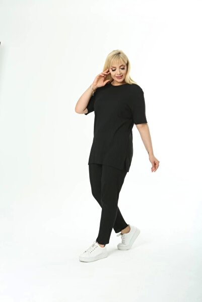 ModaSehle Κοντά μανίκια μεγάλου μεγέθους με ελαστική σχισμή μέσης, άνετη εφαρμογή, διπλή καμινέτα