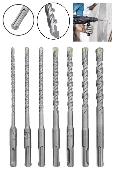 Depolife Kırıcı delici hilti için sds plus matkap ucu seti 7 parça 6mm-12mm
