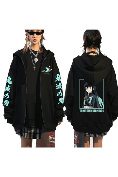 GALASHOP Demon Slayer Fermuarlı kapşonlu Model234