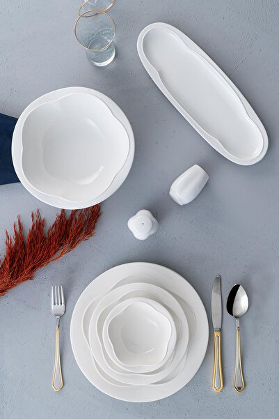 ACAR Venüs 6 Kişilik 22 Parça Porselen Yemek Takımı