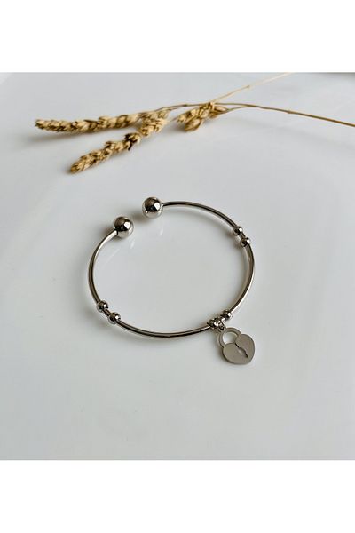 Fynbos Stainless Steel Silver Figured Charm Adjustable Bracelet