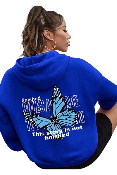 BENROMA Φούτερ με κουκούλα UNISEX με στάμπα BUTTERFLY