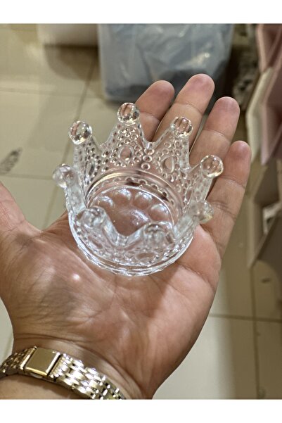 Hibana 6 Lı Cam Mini Taç Şeklinde Mumluk | Taç Şeklinde Tealight Cam Mumluk