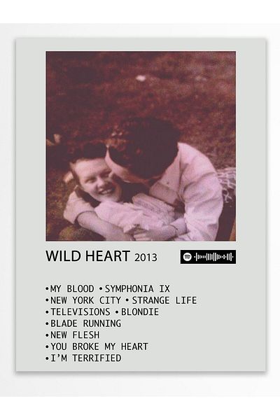 Postifull Αφίσα άλμπουμ Polaroid συμβατή με Spotify - Διακόσμηση τοίχου - Χαρτί με παχιά επίστρωση - Χωρίς πλαίσιο