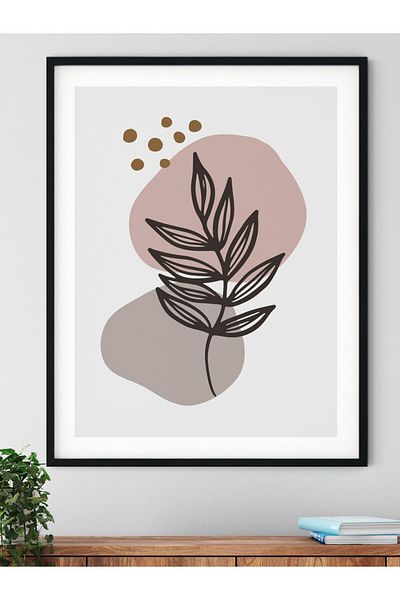 Postifull Pictură murală botanică și estetică, poster fără încadrare, decor de perete pentru living, bucătărie și birou