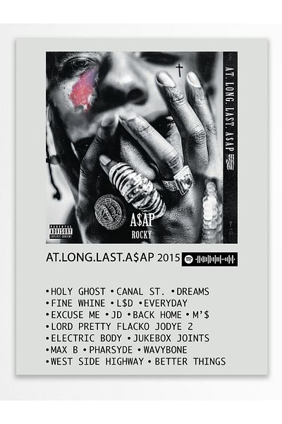 Postifull Αφίσα άλμπουμ Polaroid συμβατή με Spotify - Διακόσμηση τοίχου - Χαρτί με παχιά επίστρωση - Χωρίς πλαίσιο